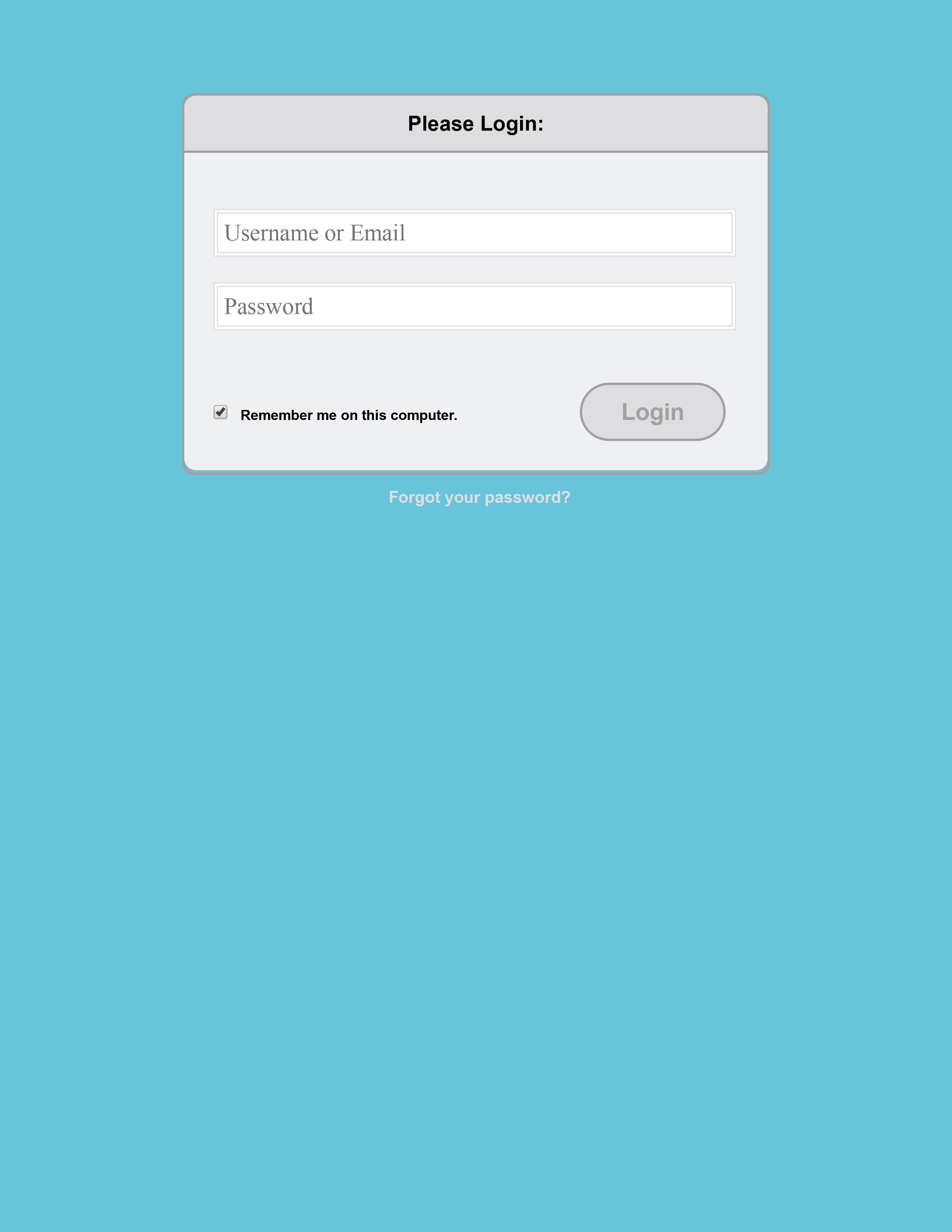 login page